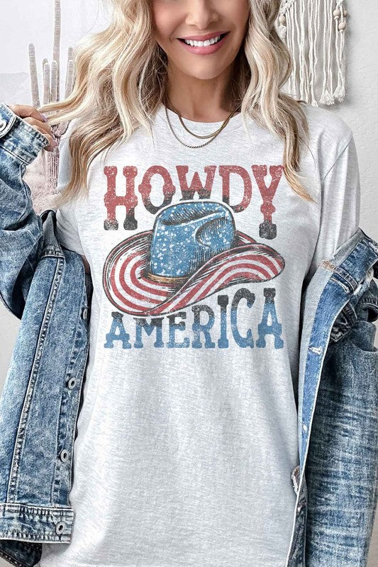 HOWDY AMERICA USA GRAPHIC PLUS SIZE TEE