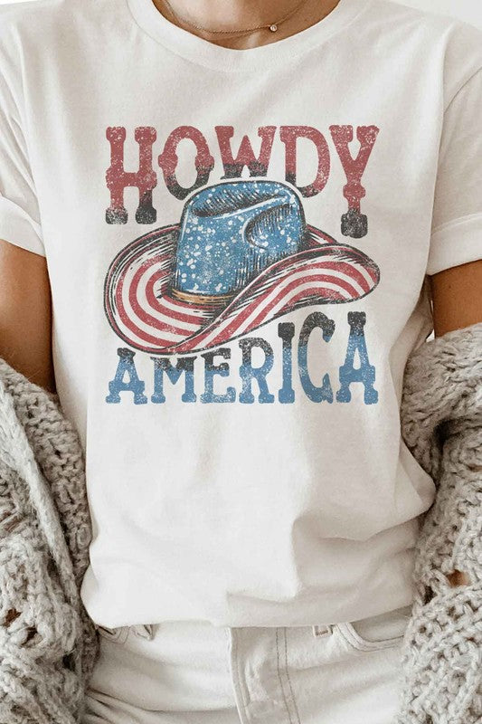 HOWDY AMERICA USA GRAPHIC PLUS SIZE TEE
