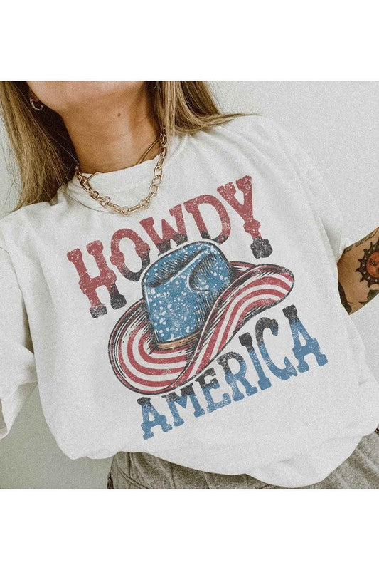 HOWDY AMERICA USA GRAPHIC PLUS SIZE TEE