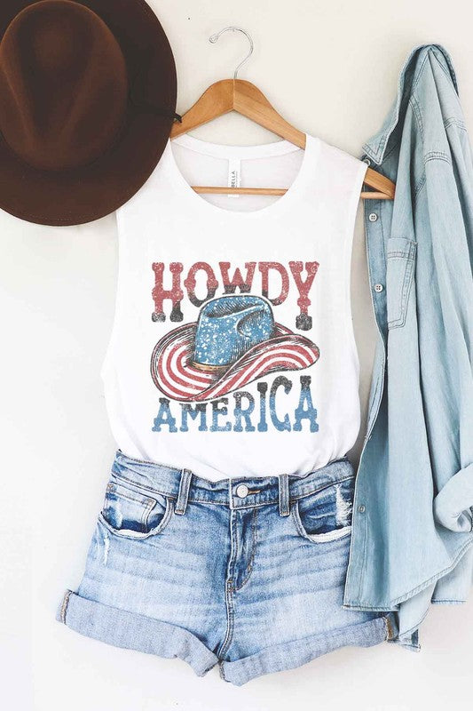 HOWDY AMERICA USA GRAPHIC MUSCLE TANK