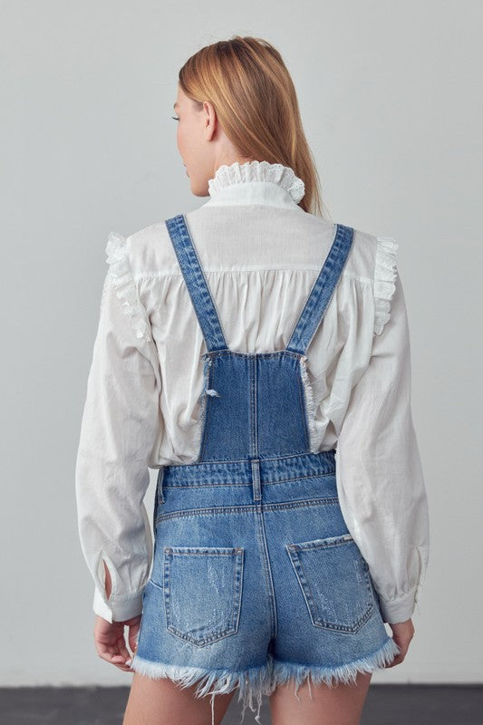 Frayed Overall Romper