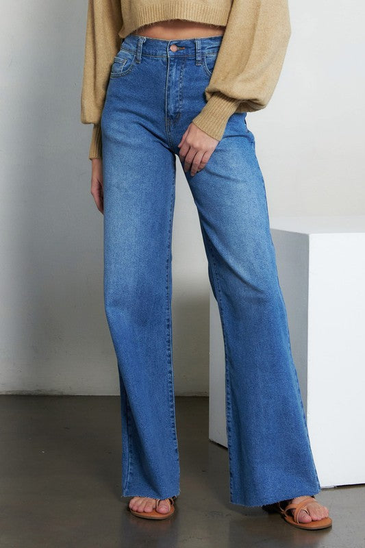 High-Waisted Wide Leg Jeans