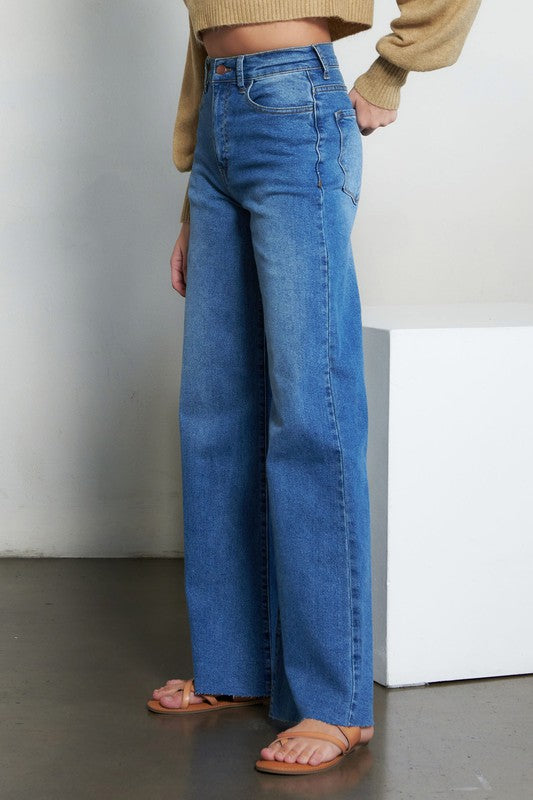 High-Waisted Wide Leg Jeans