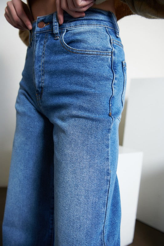 High-Waisted Wide Leg Jeans