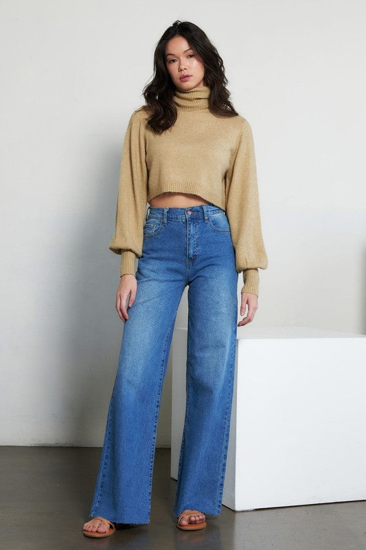 High-Waisted Wide Leg Jeans