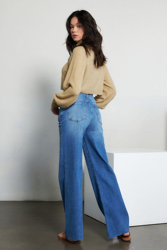 High-Waisted Wide Leg Jeans