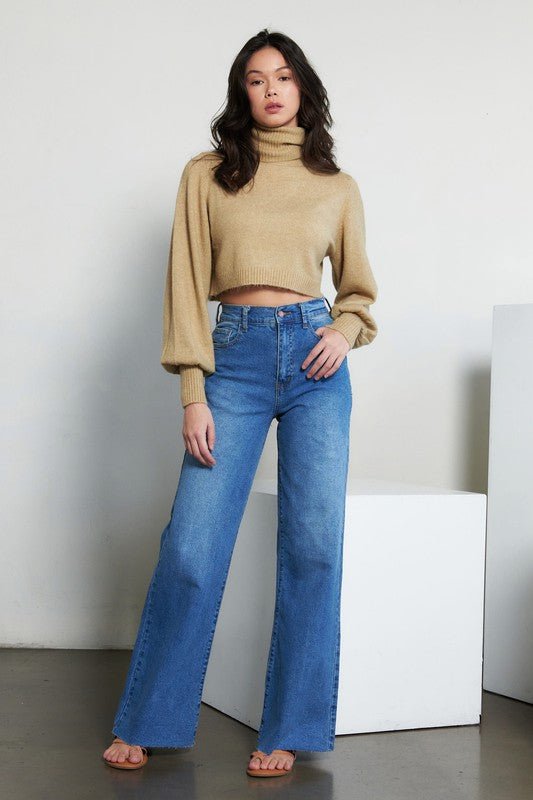 High-Waisted Wide Leg Jeans