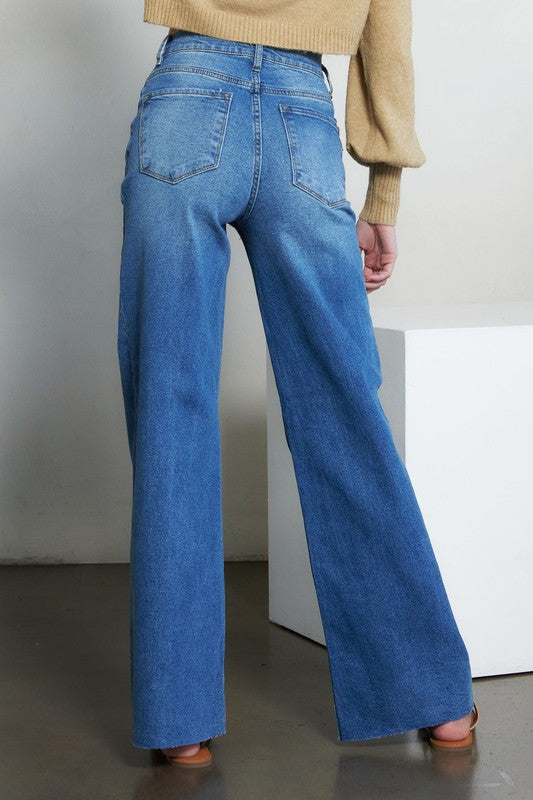 High-Waisted Wide Leg Jeans