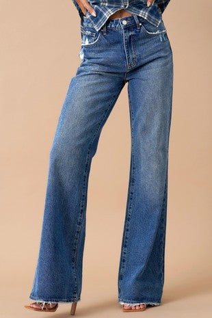 High rise relaxed bootcut