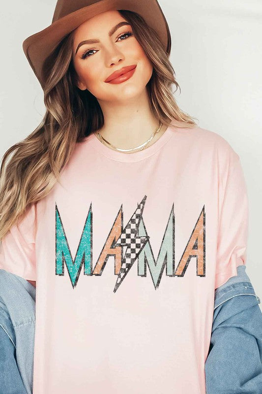 CHECKER LIGHTNING MAMA GRAPHIC PLUS SIZE TEE