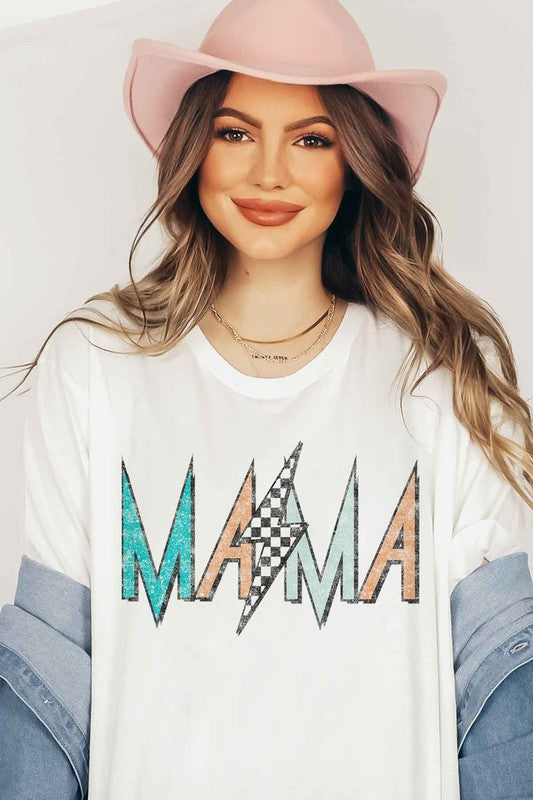 CHECKER LIGHTNING MAMA GRAPHIC PLUS SIZE TEE