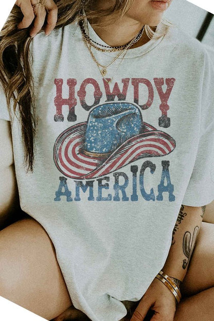 HOWDY AMERICA USA GRAPHIC PLUS SIZE TEE
