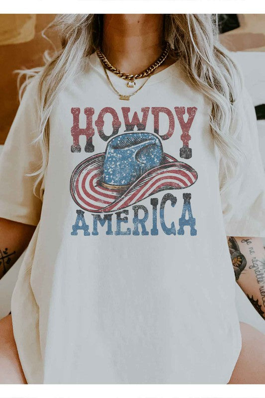 HOWDY AMERICA USA GRAPHIC PLUS SIZE TEE