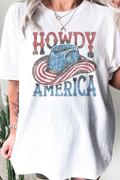 HOWDY AMERICA USA GRAPHIC PLUS SIZE TEE