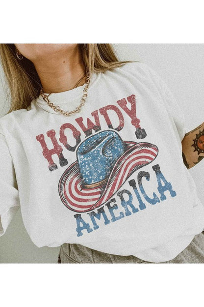 HOWDY AMERICA USA GRAPHIC PLUS SIZE TEE