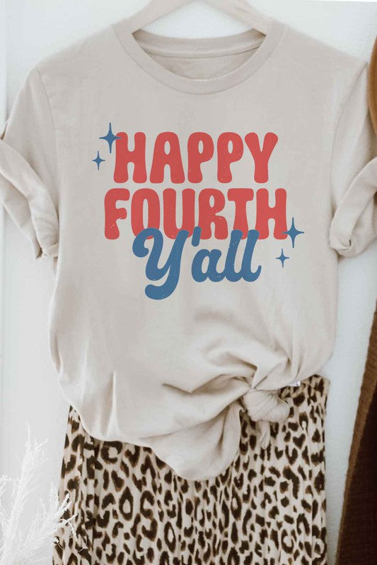 HAPPY FOURTH YALL GRAPHIC PLUS SIZE TEE