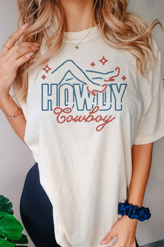 HOWDY COWBOY OVERSIZED TEE  T-SHIRT