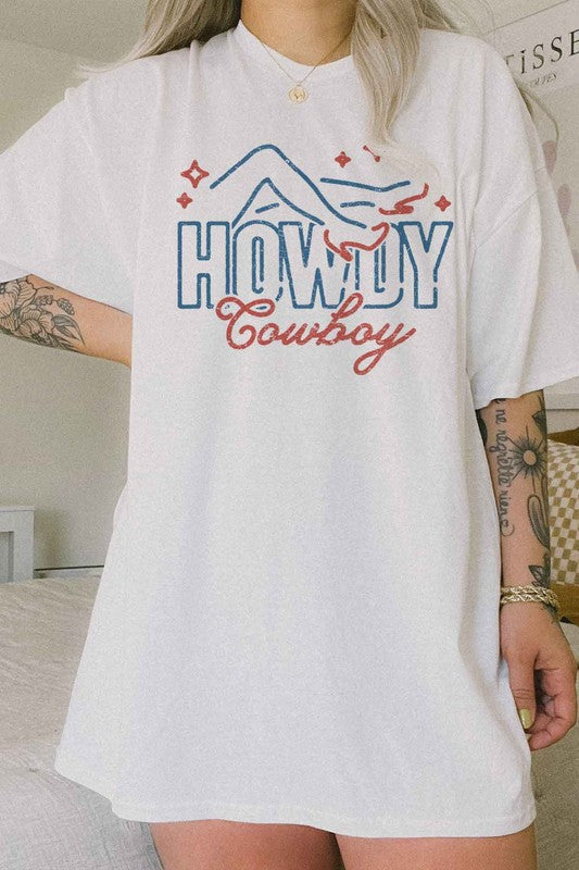 HOWDY COWBOY OVERSIZED TEE  T-SHIRT