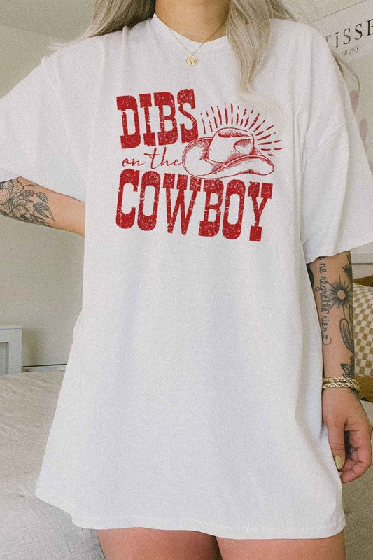 DIBS ON THE COWBOY OVERSIZED TEE  T-SHIRT