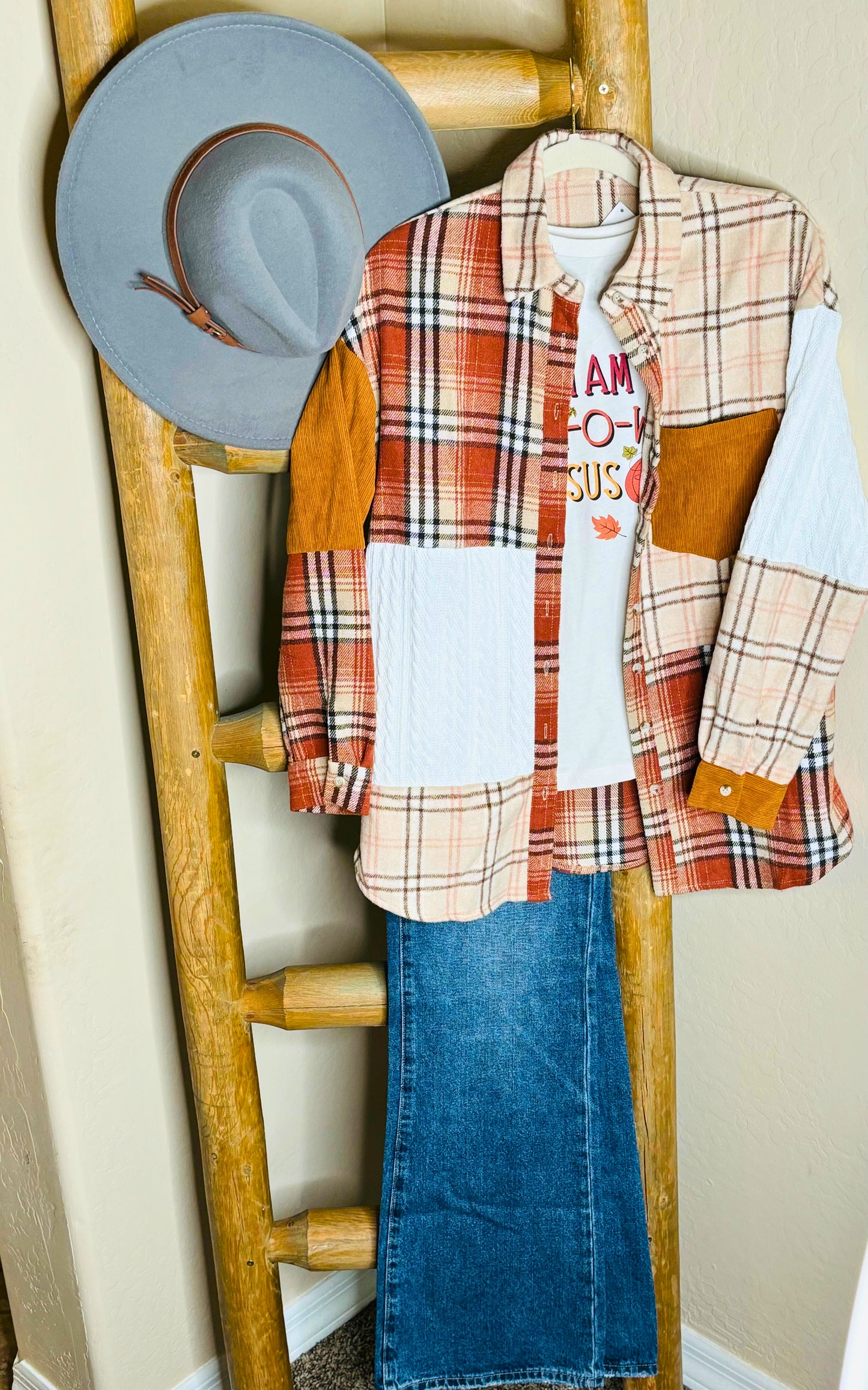 Plaid Color Block Patchwork Shirt Jacket with Pocket