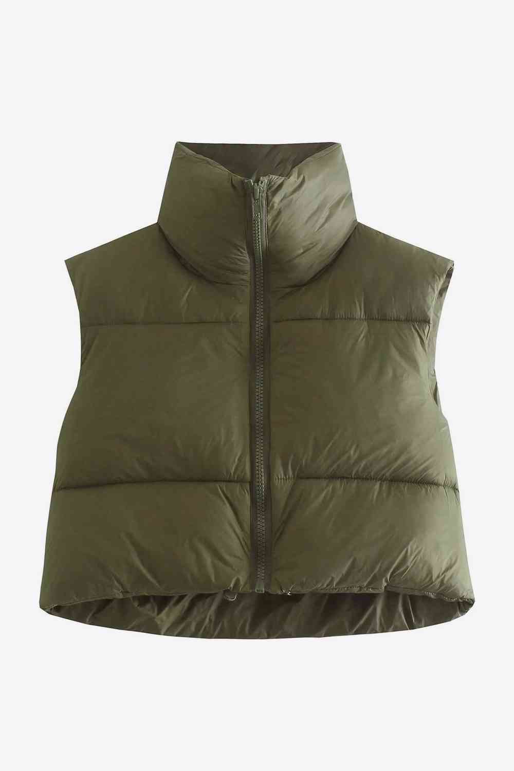 zip-up drawstring vest