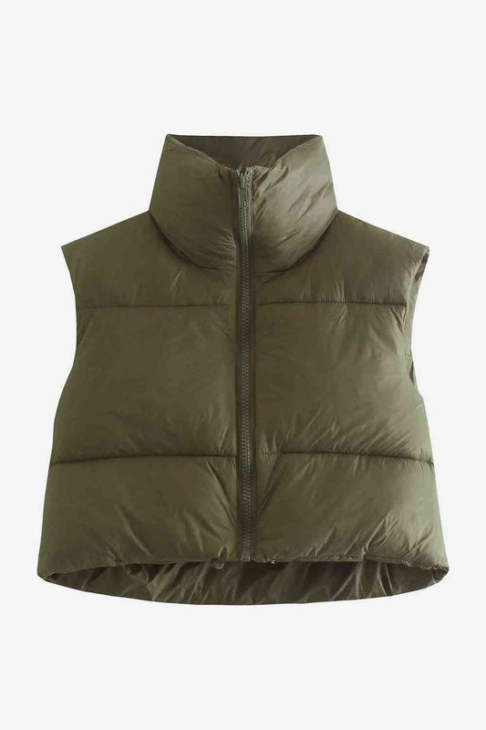 zip-up drawstring vest