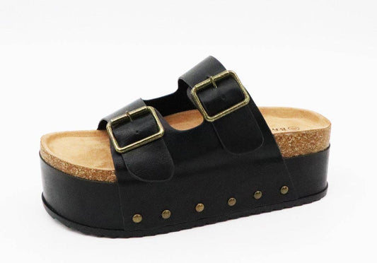 Bamboo Thick Bottom Clog Sole Buckle Beach Sandal