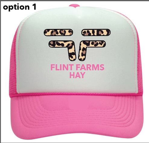 Flint farms pink trucker hat