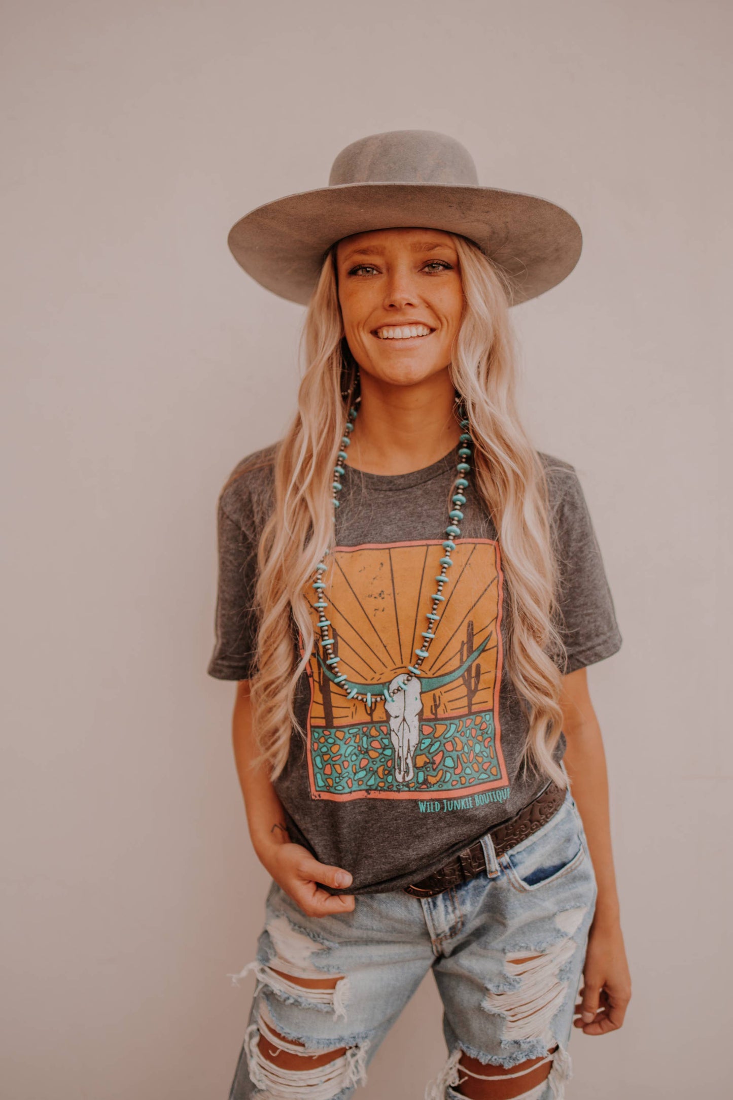 Desert Skull Sunset Western Tee